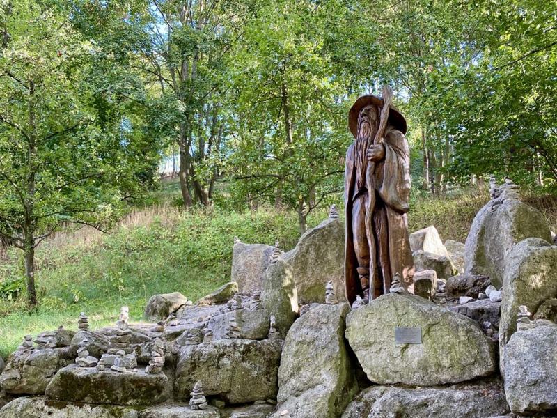 Statue Ruebezahl im tschechischen Teil des Landesgartenschauparks